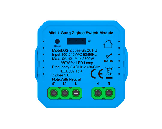 smart home relay ec series 1 gang zigbee switch module with rf receiver
