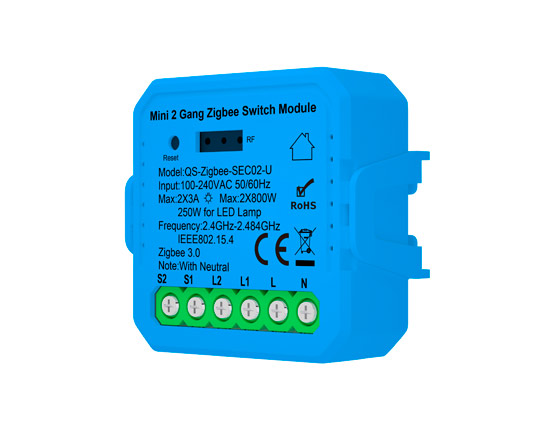 smart relay switch alexa ec series 2 gangs zigbee switch module with rf receiver