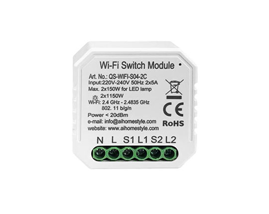 2 Gangs Wi-Fi Switch Module