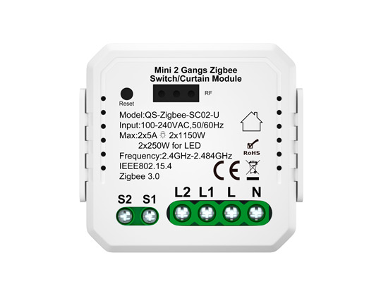 Zigbee Curtain Switch Module with RF