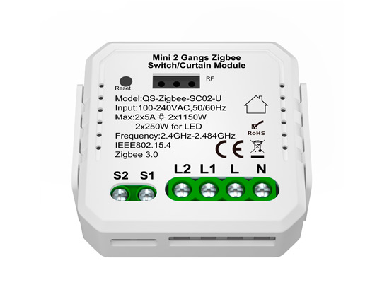 Zigbee Curtain Switch Module with RF