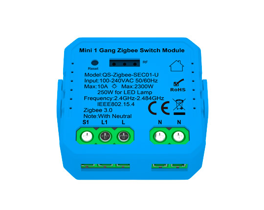 smart home relay module ec series 1 gang zigbee switch module with rf receiver