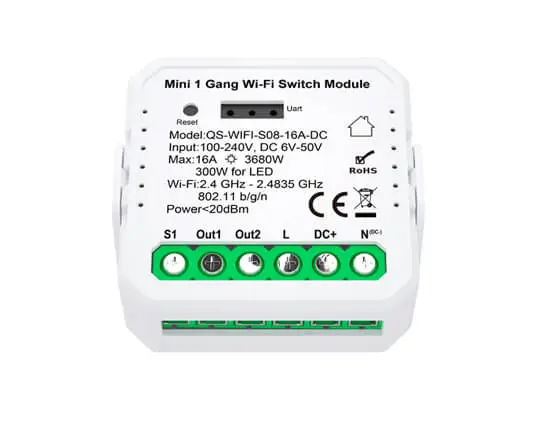 mini dry contact wi fi switch modul wifi s08 16a dc